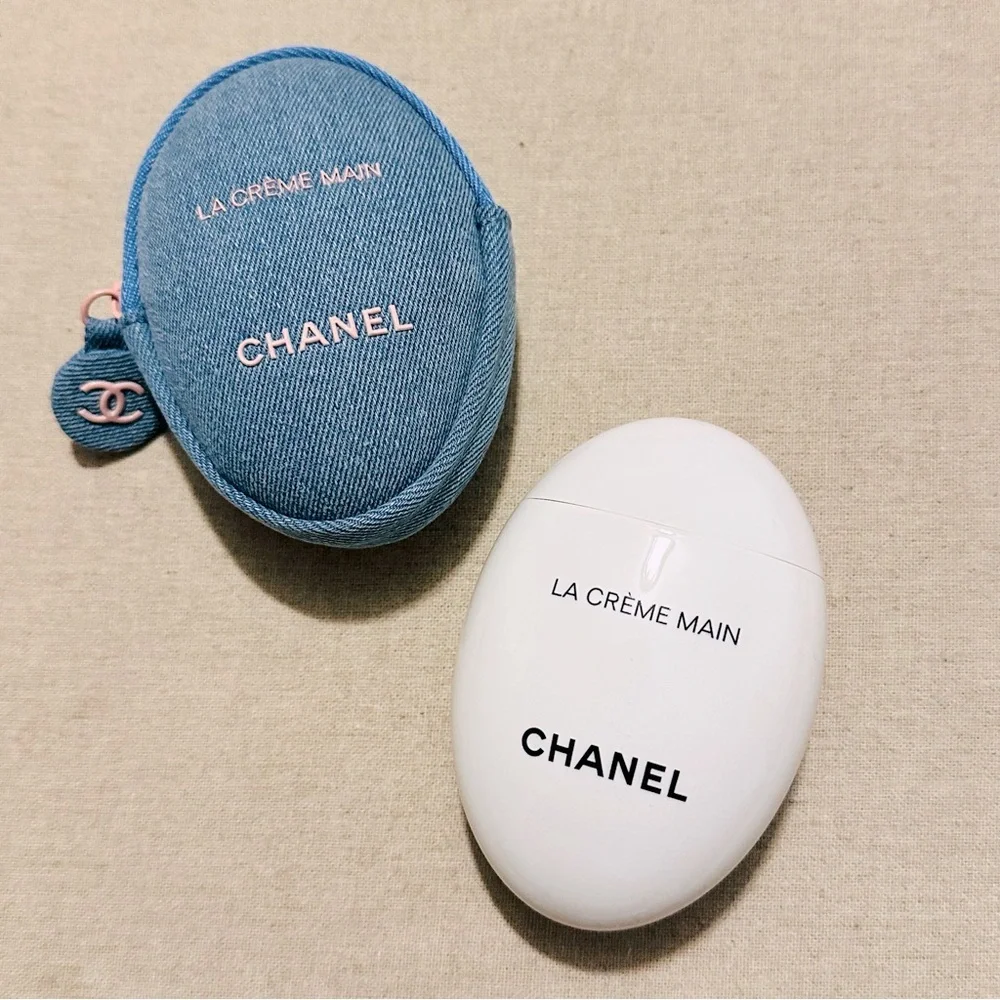 Chanel | Limited Edition | La Crème Main Hand Cream with Zippered Denim Pouch